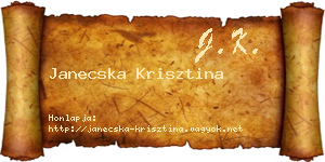 Janecska Krisztina névjegykártya